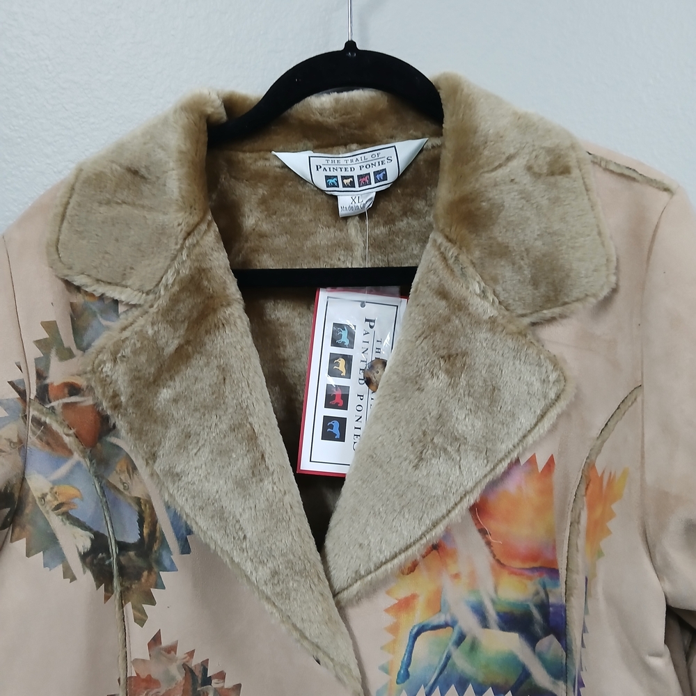 NWT The Trail of Painted Ponies Coat RARE Faux Suede/Fur Size XL - Picture 2 of 9